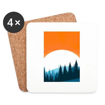 Orange Sonnenuntergang - Untersetzer (4er-Set) - Weiß - Vorne