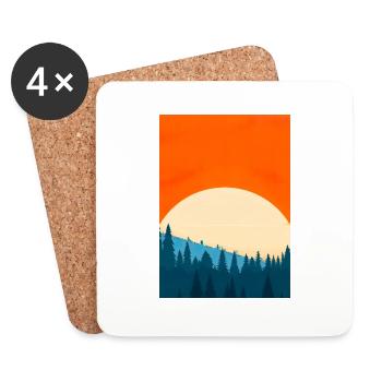 Orange Sonnenuntergang - Untersetzer (4er-Set) - Weiß - Vorne