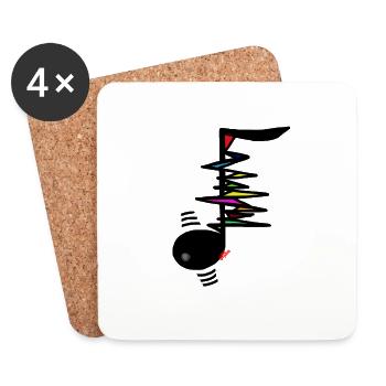 MUSIQUE ÉLECTRONIQUE ICI - Dessous de verre (lot de 4) - blanc - Devant