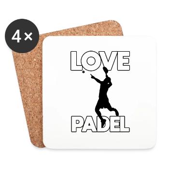 Padel Paddle Raquette Tennis Sport I Cadeau - Dessous de verre (lot de 4) - blanc - Devant