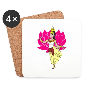 Kambodscha Tradition Tanz Khmer Apsara I Geschenk - Untersetzer (4er-Set) - Weiß - Vorne