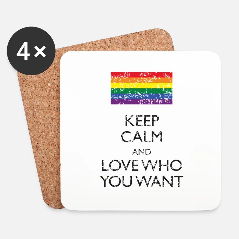 Gay Pride - Untersetzer (4er-Set) - Weiß