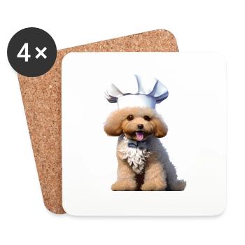Caniche Chien Amour Chien Propriétaire Caniche Chiot Chien Chiot Chiot - Dessous de verre (lot de 4) - blanc - Devant