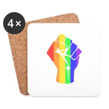 PRIDE POWER LGBTQ+ - Coasters (set of 4) - white - Front