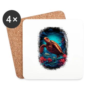 bird cool geek statement 1960s pride present idea - Untersetzer (4er-Set) - Weiß - Vorne