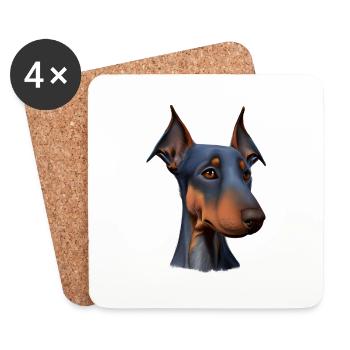 Doberman Doberman puppy Doberman trainer dog - Coasters (set of 4) - white - Front