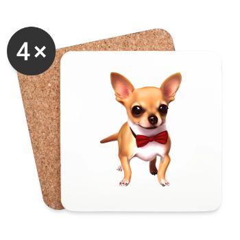 Hundehalter Chihuahua Hund Chihuahuawelpe Hunde - Untersetzer (4er-Set) - Weiß - Vorne