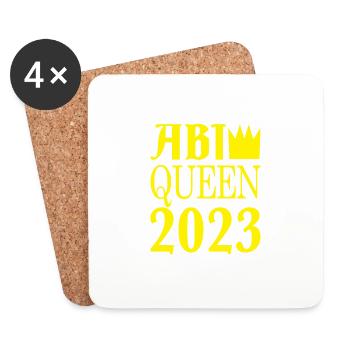 Abi queen 2023 Spruch - Untersetzer (4er-Set) - Weiß - Vorne
