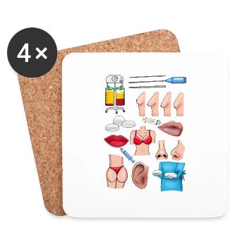 Plastic surgery - Coasters (set of 4) - white - Front