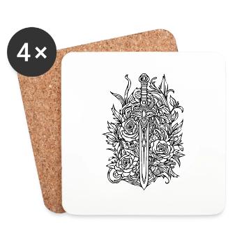 Knife Cutler Knife Lover - Coasters (set of 4) - white - Front