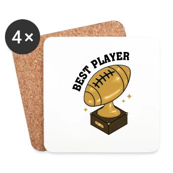 Best football player trophy number one - Untersetzer (4er-Set) - Weiß - Vorne