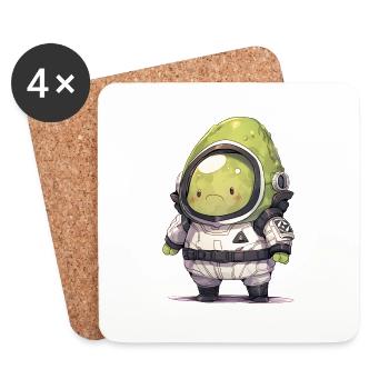 Astronautes Avocat - Dessous de verre (lot de 4) - blanc - Devant