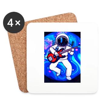Astronaut spielt Gitarre - Untersetzer (4er-Set) - Weiß - Vorne