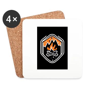Camping Feuer - Untersetzer (4er-Set) - Weiß - Vorne