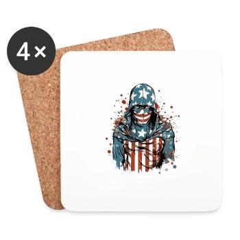 Amerikanische Anonyme - Untersetzer (4er-Set) - Weiß - Vorne