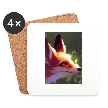 Niedliche Fuchs-Malerei - Untersetzer (4er-Set) - Weiß - Vorne