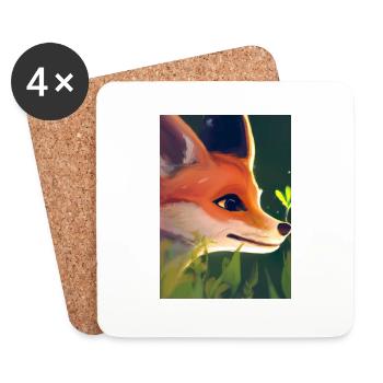 Niedliche Fuchs-Malerei - Untersetzer (4er-Set) - Weiß - Vorne
