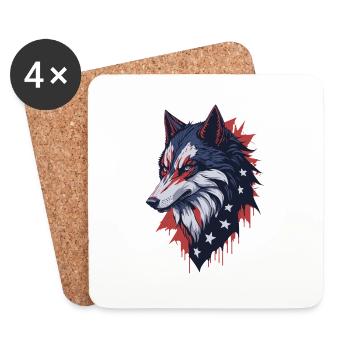 Wolf - Untersetzer (4er-Set) - Weiß - Vorne
