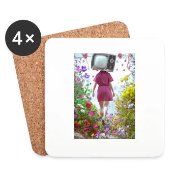 Flower TV Frauen - Untersetzer (4er-Set) - Weiß - Vorne