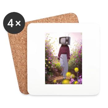 Flower TV Frauen - Untersetzer (4er-Set) - Weiß - Vorne