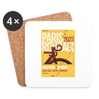 Paris-Roubaix 2023 road bike competition - Coasters (set of 4) - white - Front