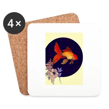 Japanischer Goldfisch - Untersetzer (4er-Set) - Weiß - Vorne