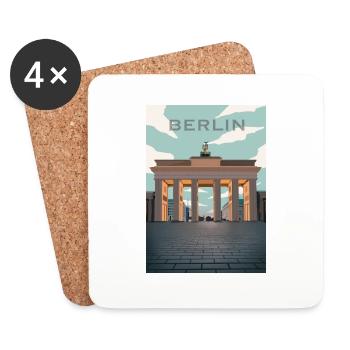 Berlin - Dessous de verre (lot de 4) - blanc - Devant