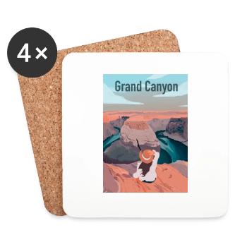 Grand canyon - Dessous de verre (lot de 4) - blanc - Devant