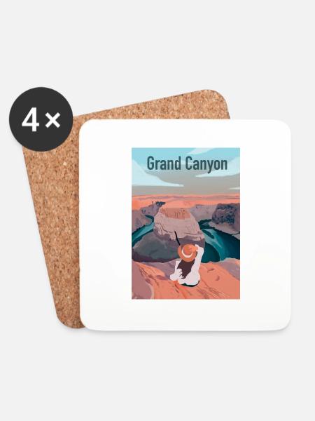 Großer Canyon - Untersetzer (4er-Set) - Weiß