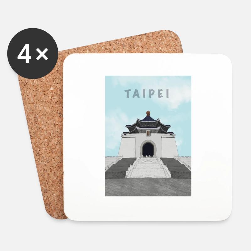 Besuchen Sie Taipeh - Untersetzer (4er-Set) - Weiß