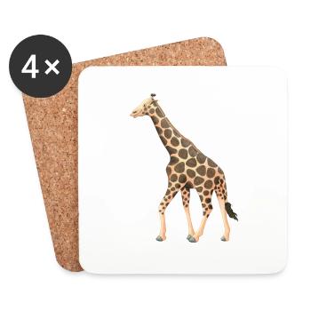 Girafe - Dessous de verre (lot de 4) - blanc - Devant
