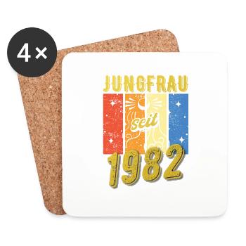Jungfrau 1982 Sternzeichen Geburtstag - Untersetzer (4er-Set) - Weiß - Vorne