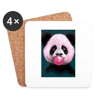 Kaugummi-Panda - Untersetzer (4er-Set) - Weiß - Vorne
