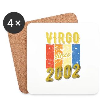 Vierge 2002 Cadeau d’anniversaire du zodiaque - Dessous de verre (lot de 4) - blanc - Devant