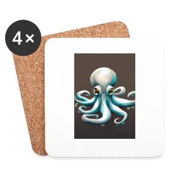 Niedlicher Oktopus - Untersetzer (4er-Set) - Weiß - Vorne