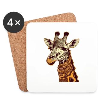 Lydia die Giraffe - Untersetzer (4er-Set) - Weiß - Vorne