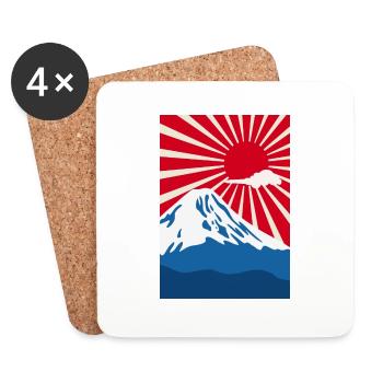 Mont Fuji - Dessous de verre (lot de 4) - blanc - Devant