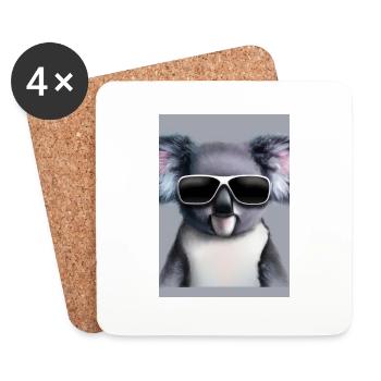 Koala mit Sonnenbrille - Untersetzer (4er-Set) - Weiß - Vorne