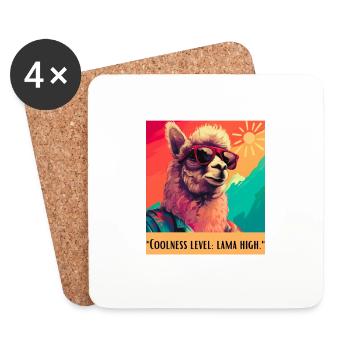 Coolness level lama high - Untersetzer (4er-Set) - Weiß - Vorne