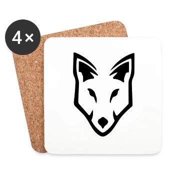 Loup - Dessous de verre (lot de 4) - blanc - Devant