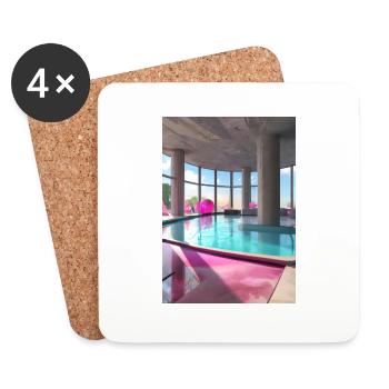 Pool-Lounge - Untersetzer (4er-Set) - Weiß - Vorne