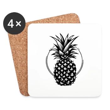 Ananas - Untersetzer (4er-Set) - Weiß - Vorne