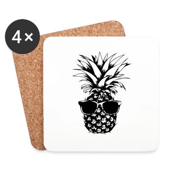 Ananas - Untersetzer (4er-Set) - Weiß - Vorne