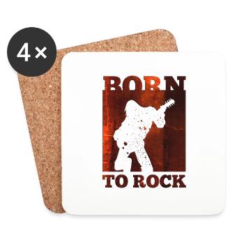 Rock Music Band Retro Guitar Vintage Heavy Metal - Coasters (set of 4) - white - Front