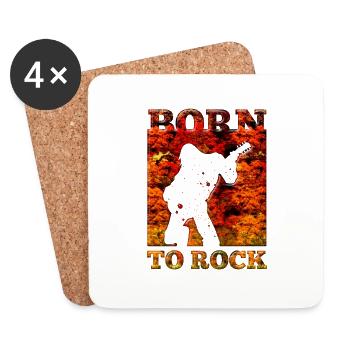Rock Music Band Retro Guitar Vintage Heavy Metal - Coasters (set of 4) - white - Front