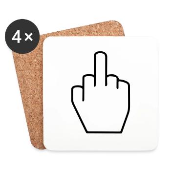 Doigt, va te faire foutre - Dessous de verre (lot de 4) - blanc - Devant