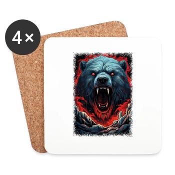 Inquiétude ours de glace dictons cadeau idée chat amazonien - Dessous de verre (lot de 4) - blanc - Devant