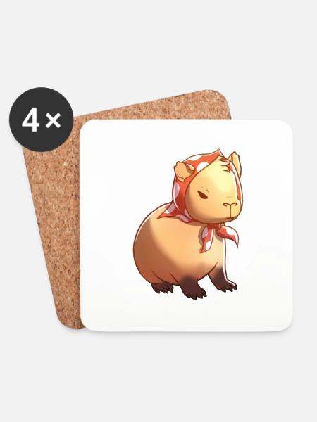 Babbushkapybara Babushka Capybara - Untersetzer (4er-Set) - Weiß