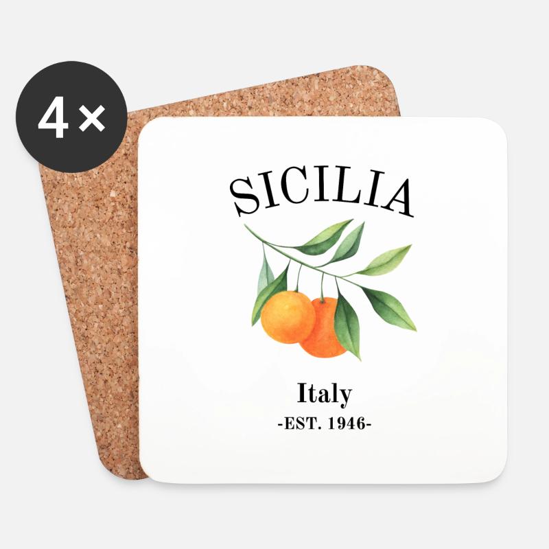 Sicilia - Untersetzer (4er-Set) - Weiß