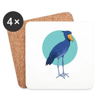 Shoebill Bird Ornithologist Forest I Gift - Coasters (set of 4) - white - Front